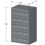 Letterboxes For Flats E1 Wall Mounted 5 Bank Dimensions