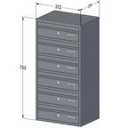 Letterboxes For Flats E1 Wall Mounted 6 Bank Dimensions