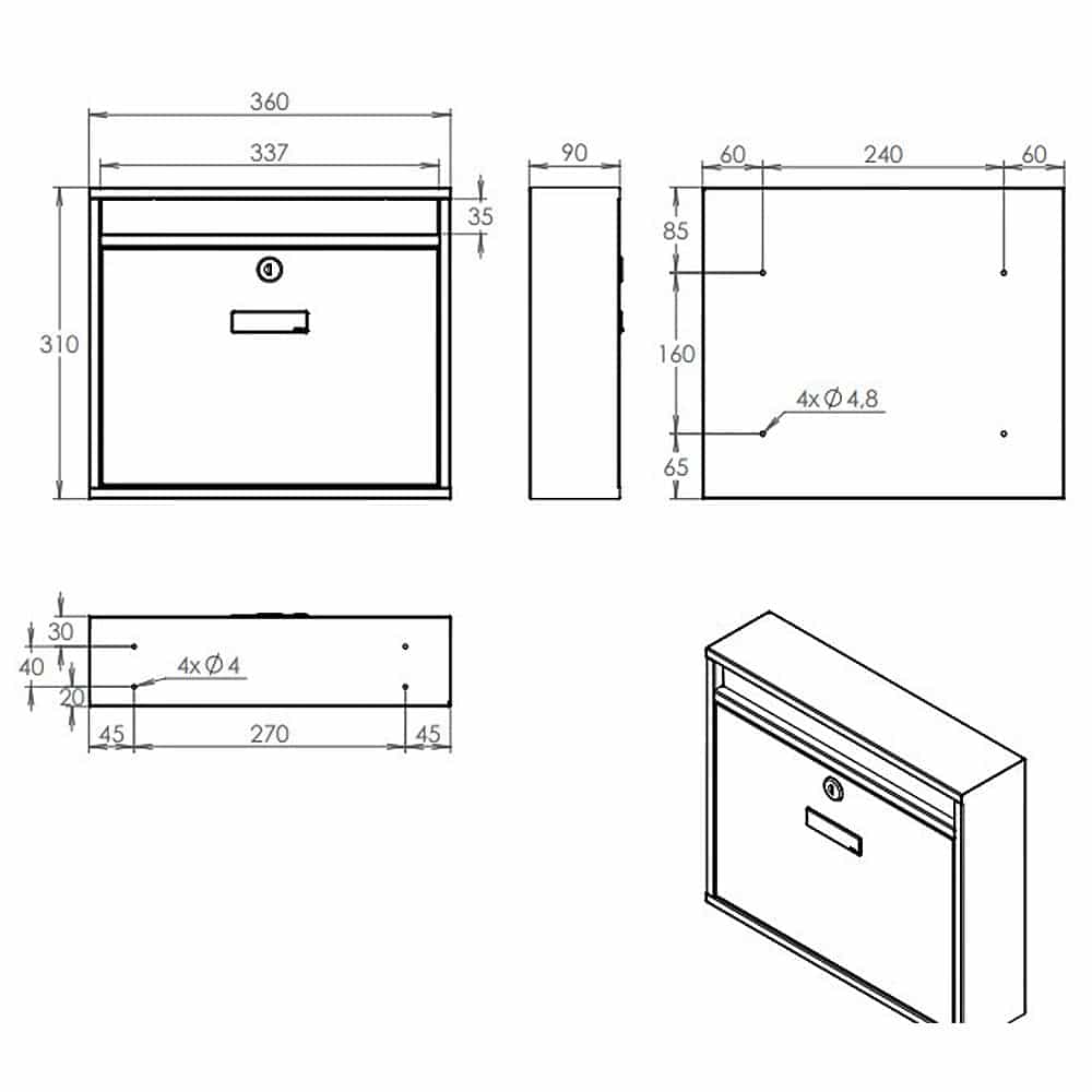 Letterboxes For Flats Lhd 012 Drawing
