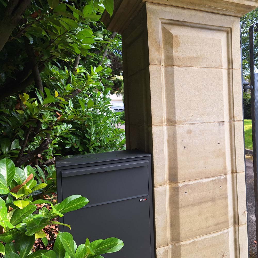Out Door Parcel Boxes Allux 800 Rear Access Dark Grey