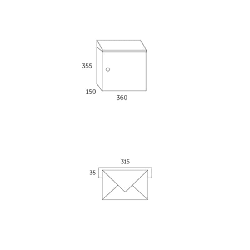 Outside Letterboxes Allux 400 Drawing