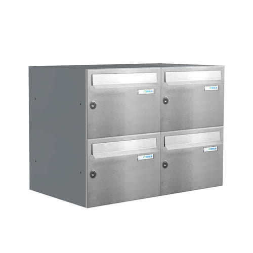Postboxes For Flats City Hall Lbd 21 Stainles Steel 4 Bank