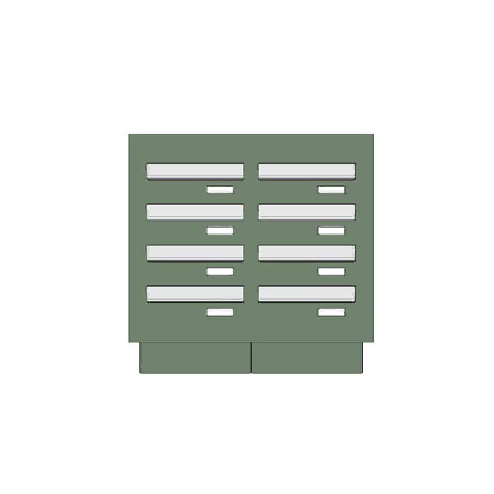 Postboxes For Flats Ldd 046 Door Panel Letterboxes 8 Bank Drawing