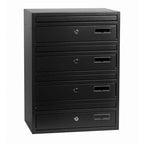 E1-UK letter box - Bank of 4 - Black