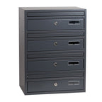E1-UK letter box Bank of 4 Dark Grey