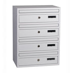 E1-UK letter box - Bank of 4 - White