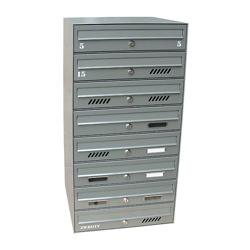 MTZ Recessed mounted multi occupancy postboxes - Bank of 8