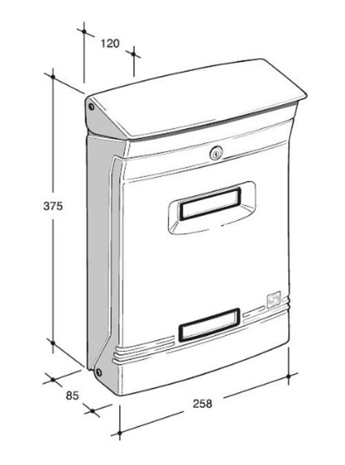 Wall mounted aluminium letterbox