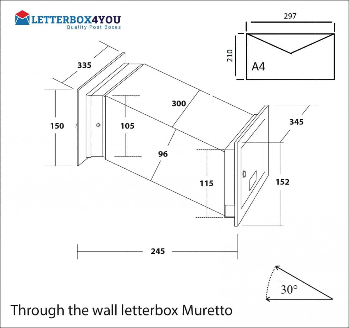 through the wall letterbox Muretto
