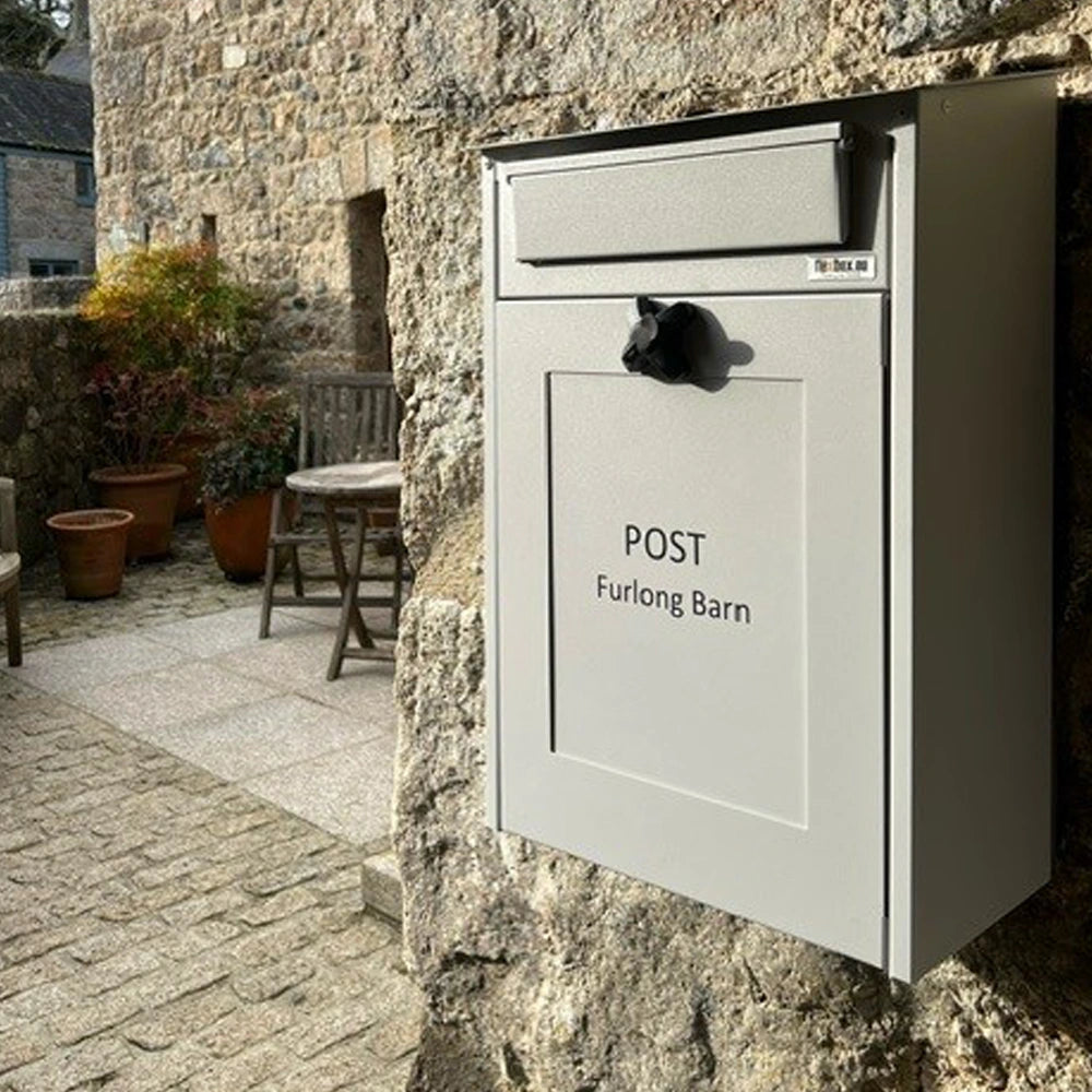 Wall Mounted Letterbox Albert Light Grey Lifestyle Image