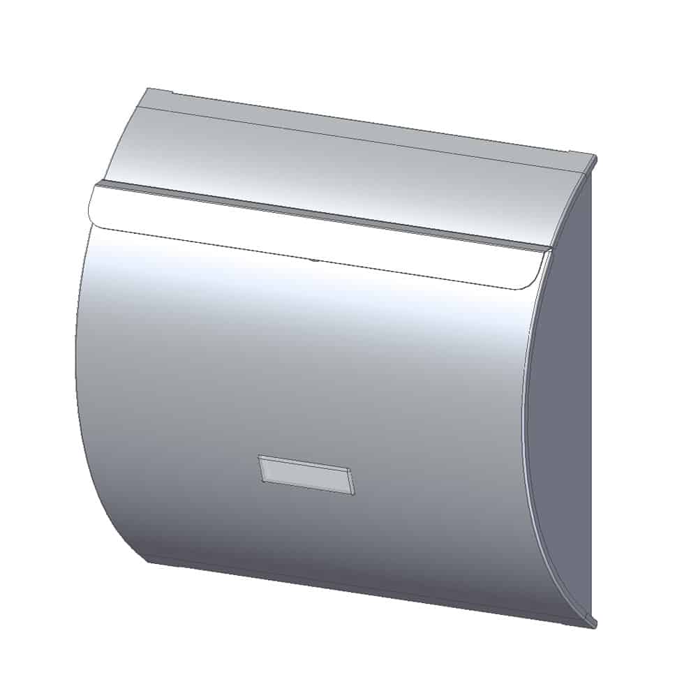 Wall Mounted Letterbox Wa1 Front Drawing