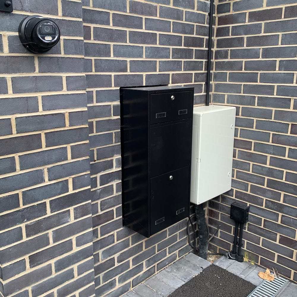 Wall Mounted Post Box Sierra Black Rear View